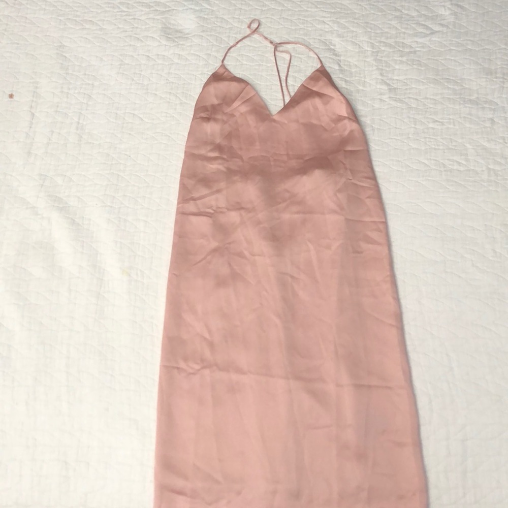Pink Silk Midi Dress